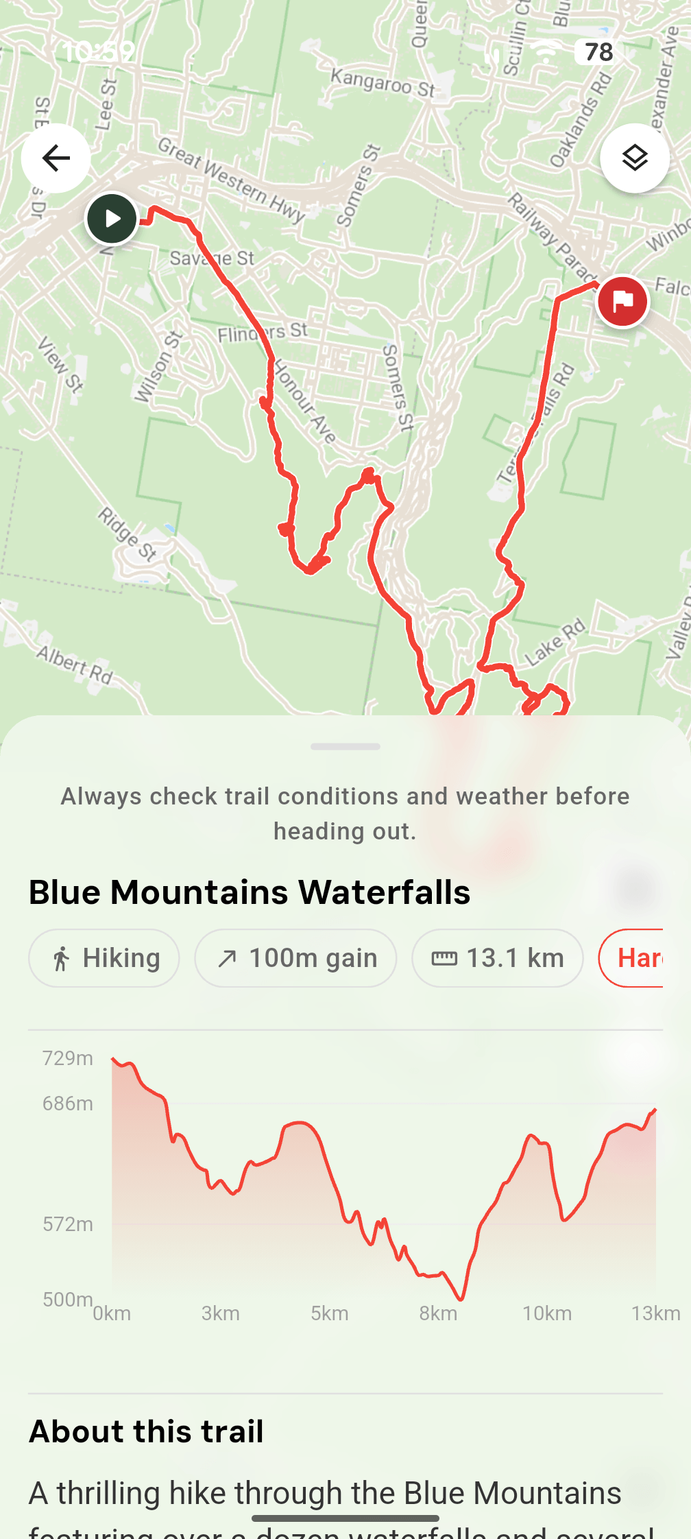 TrekMeet offline trail map — full vector, no signal needed