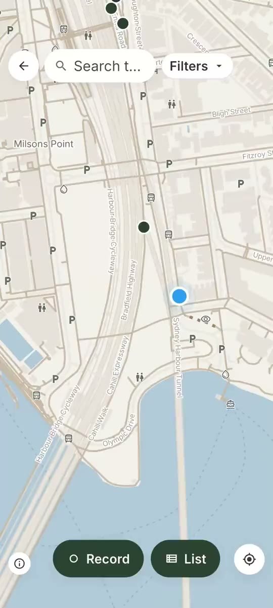 TrekMeet map with amenity markers and curated trails
